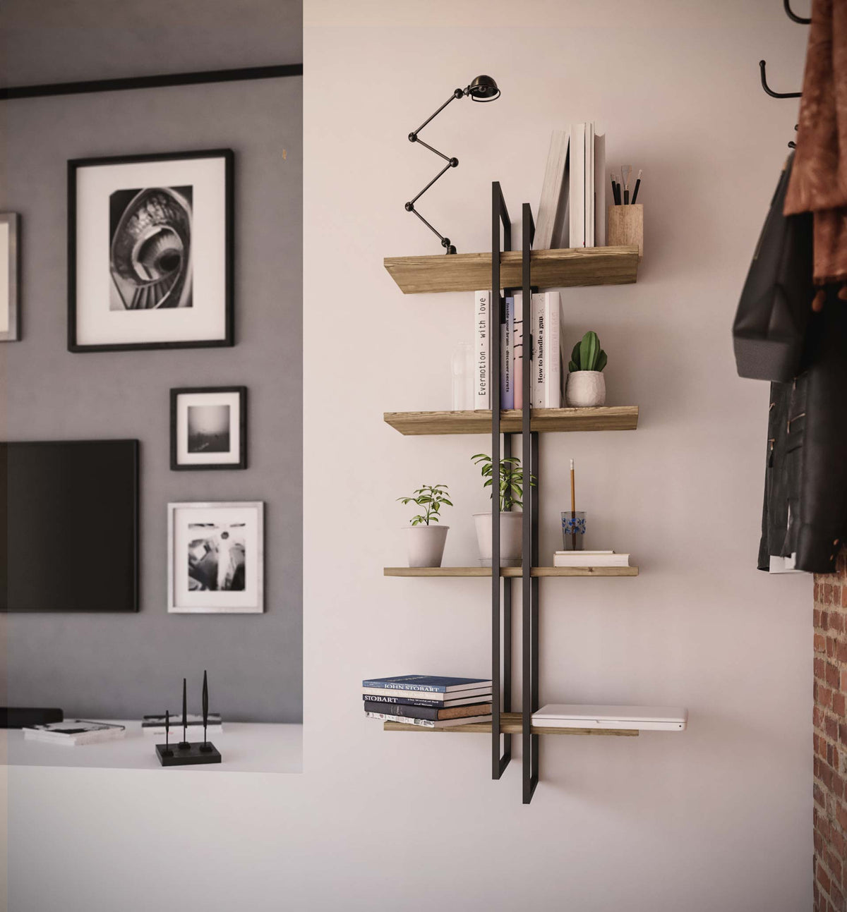 Shell wall-mounted bookcase Shell wall-mounted bookcase