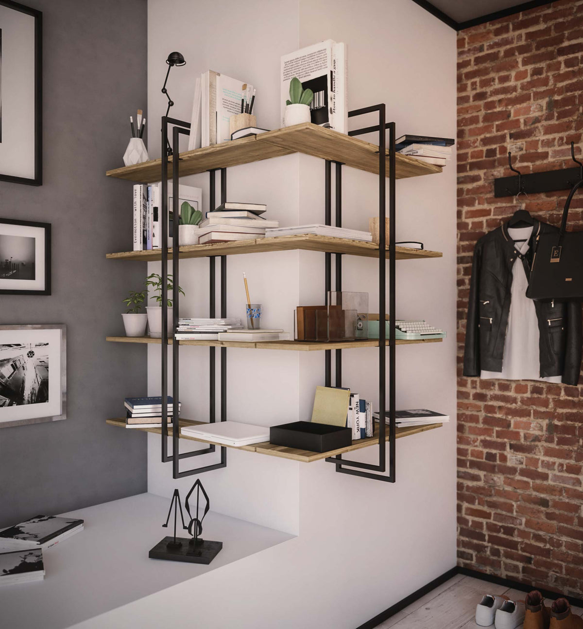 Shell wall-mounted bookcase Shell wall-mounted bookcase