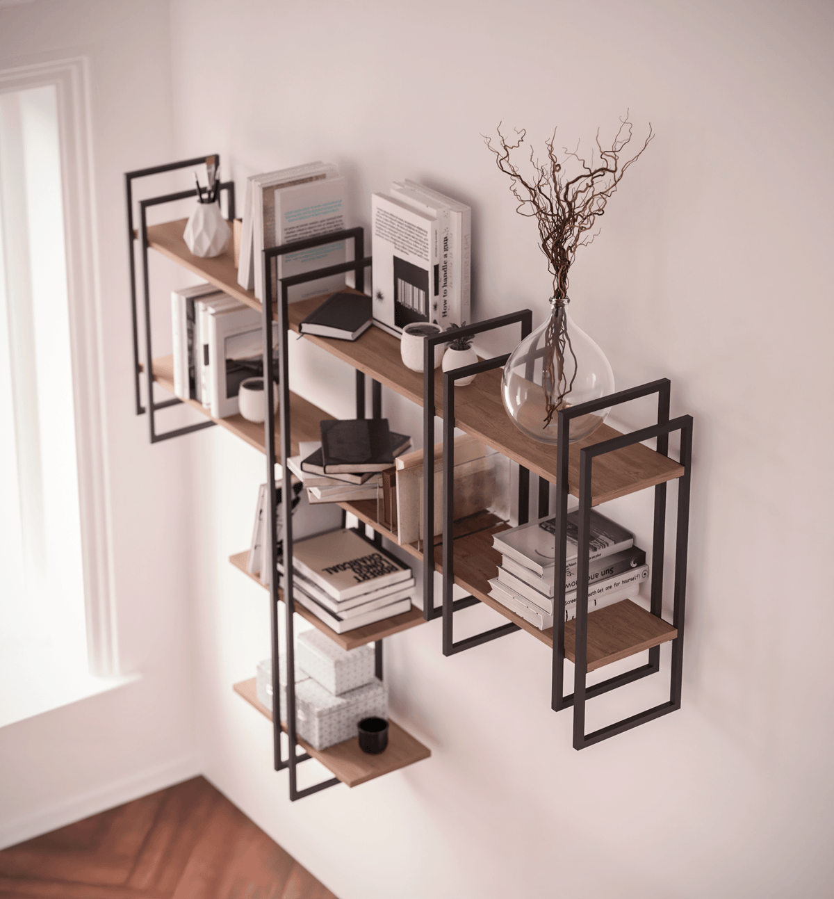 Shell wall-mounted bookcase Shell wall-mounted bookcase