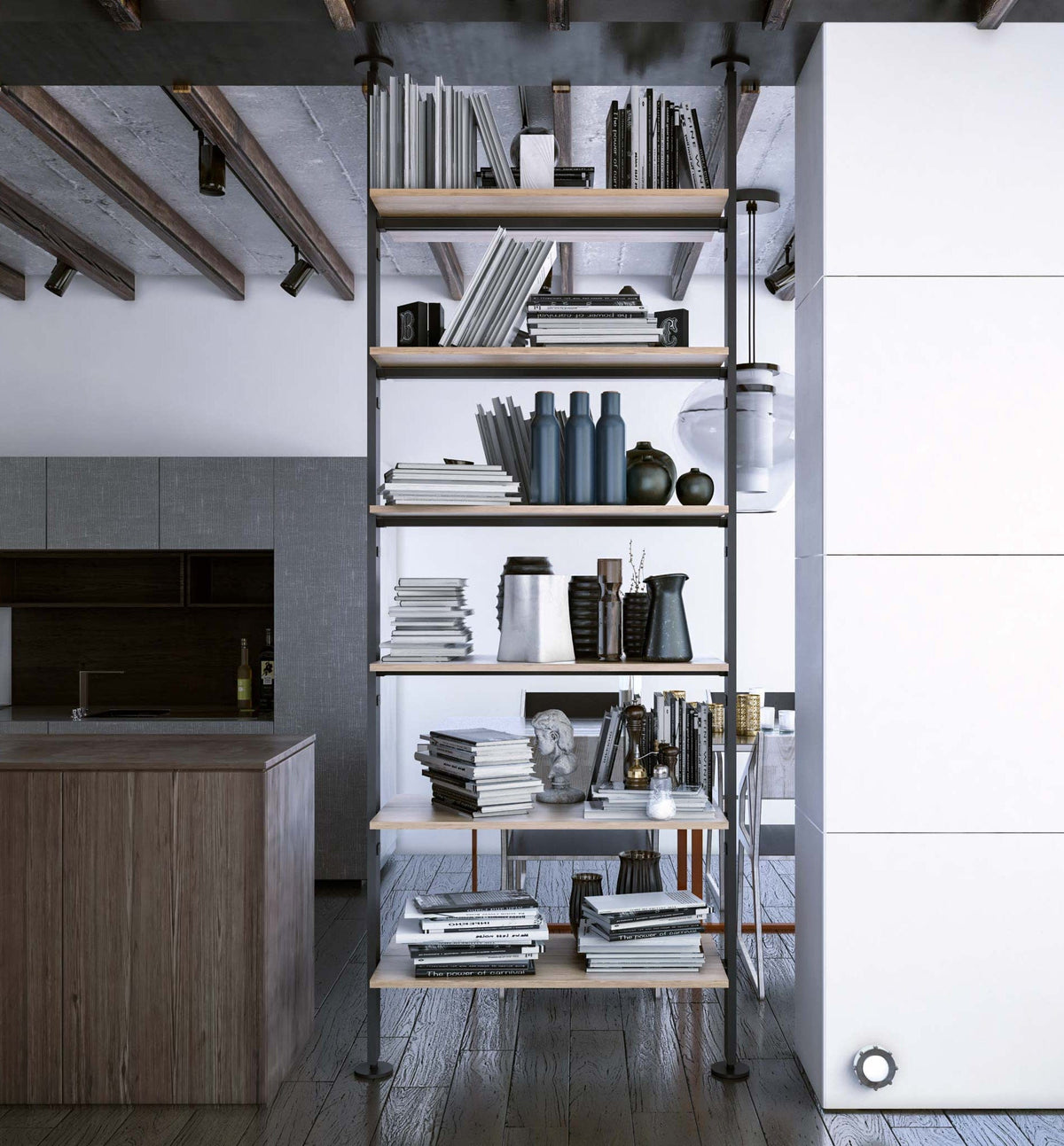Vertical Line dividing bookcase Vertical Line dividing bookcase