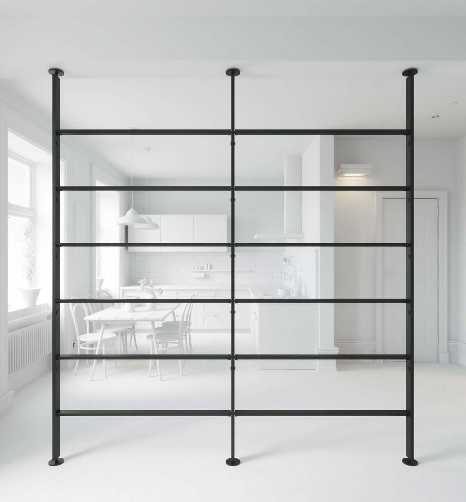 Dividing Bookcase with LED, Vertical Line Lux